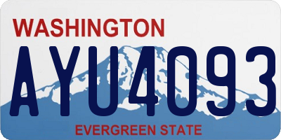 WA license plate AYU4093