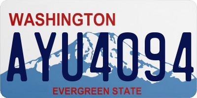 WA license plate AYU4094