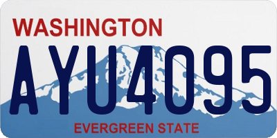 WA license plate AYU4095