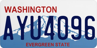 WA license plate AYU4096