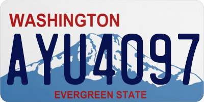 WA license plate AYU4097