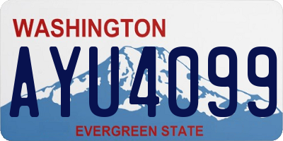 WA license plate AYU4099