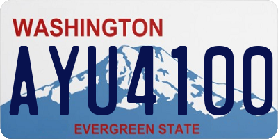 WA license plate AYU4100