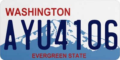 WA license plate AYU4106