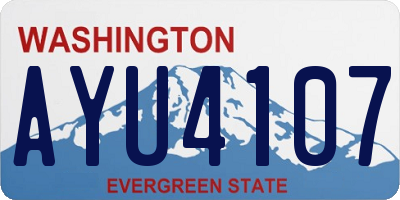 WA license plate AYU4107