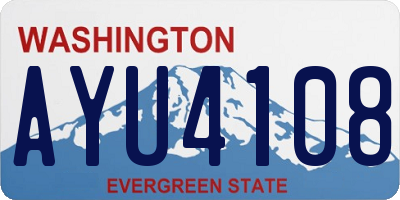 WA license plate AYU4108