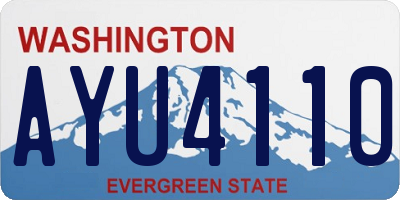 WA license plate AYU4110