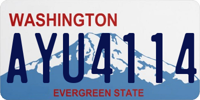 WA license plate AYU4114