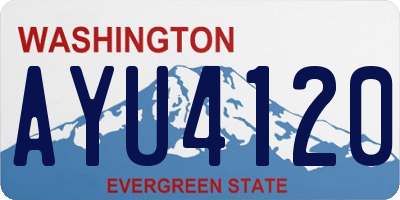 WA license plate AYU4120