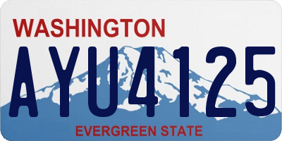 WA license plate AYU4125