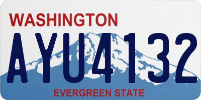 WA license plate AYU4132