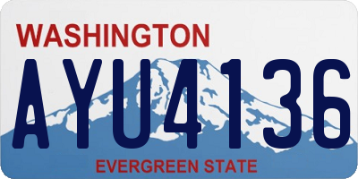 WA license plate AYU4136