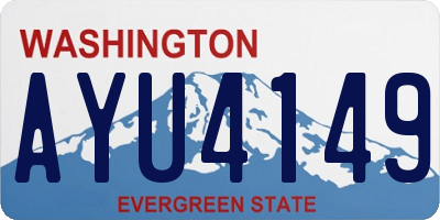 WA license plate AYU4149