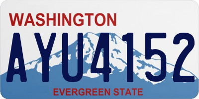 WA license plate AYU4152