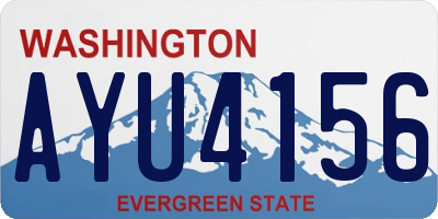 WA license plate AYU4156