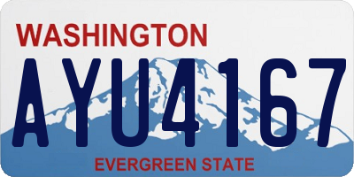 WA license plate AYU4167