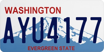 WA license plate AYU4177