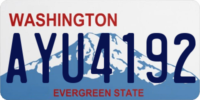 WA license plate AYU4192