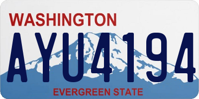 WA license plate AYU4194