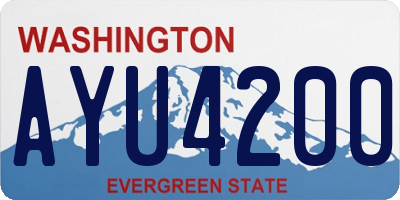 WA license plate AYU4200