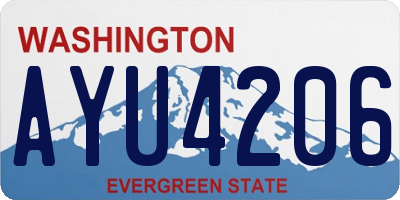 WA license plate AYU4206