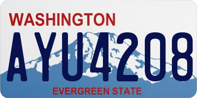 WA license plate AYU4208