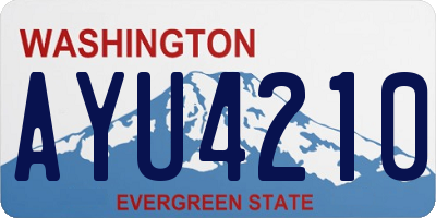 WA license plate AYU4210