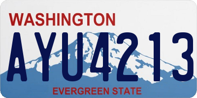 WA license plate AYU4213