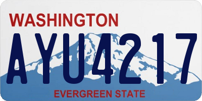 WA license plate AYU4217
