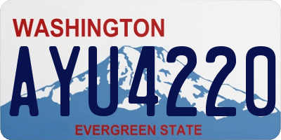 WA license plate AYU4220