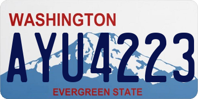 WA license plate AYU4223
