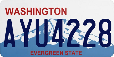 WA license plate AYU4228