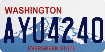 WA license plate AYU4240