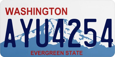 WA license plate AYU4254