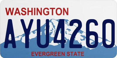 WA license plate AYU4260