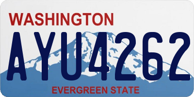 WA license plate AYU4262