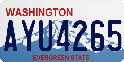 WA license plate AYU4265