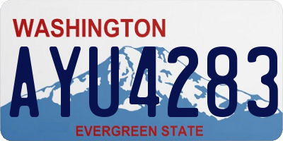 WA license plate AYU4283