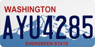 WA license plate AYU4285