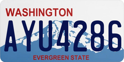 WA license plate AYU4286