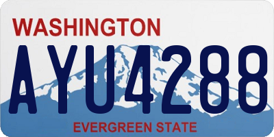WA license plate AYU4288