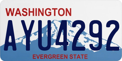 WA license plate AYU4292