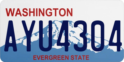 WA license plate AYU4304