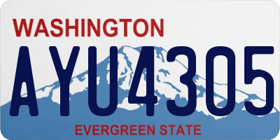 WA license plate AYU4305