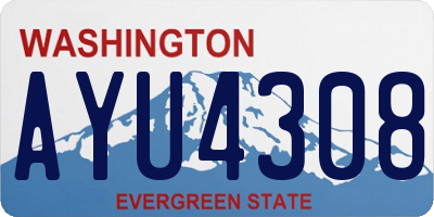 WA license plate AYU4308