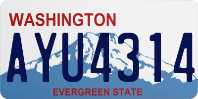 WA license plate AYU4314