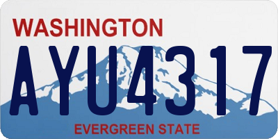 WA license plate AYU4317