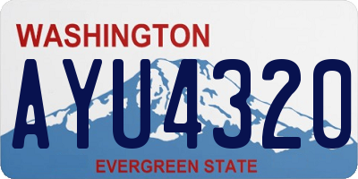 WA license plate AYU4320