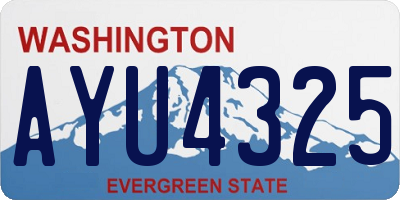 WA license plate AYU4325