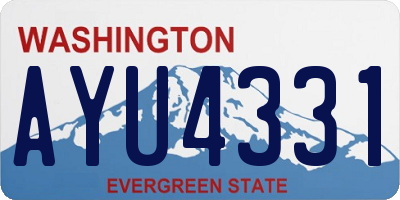 WA license plate AYU4331